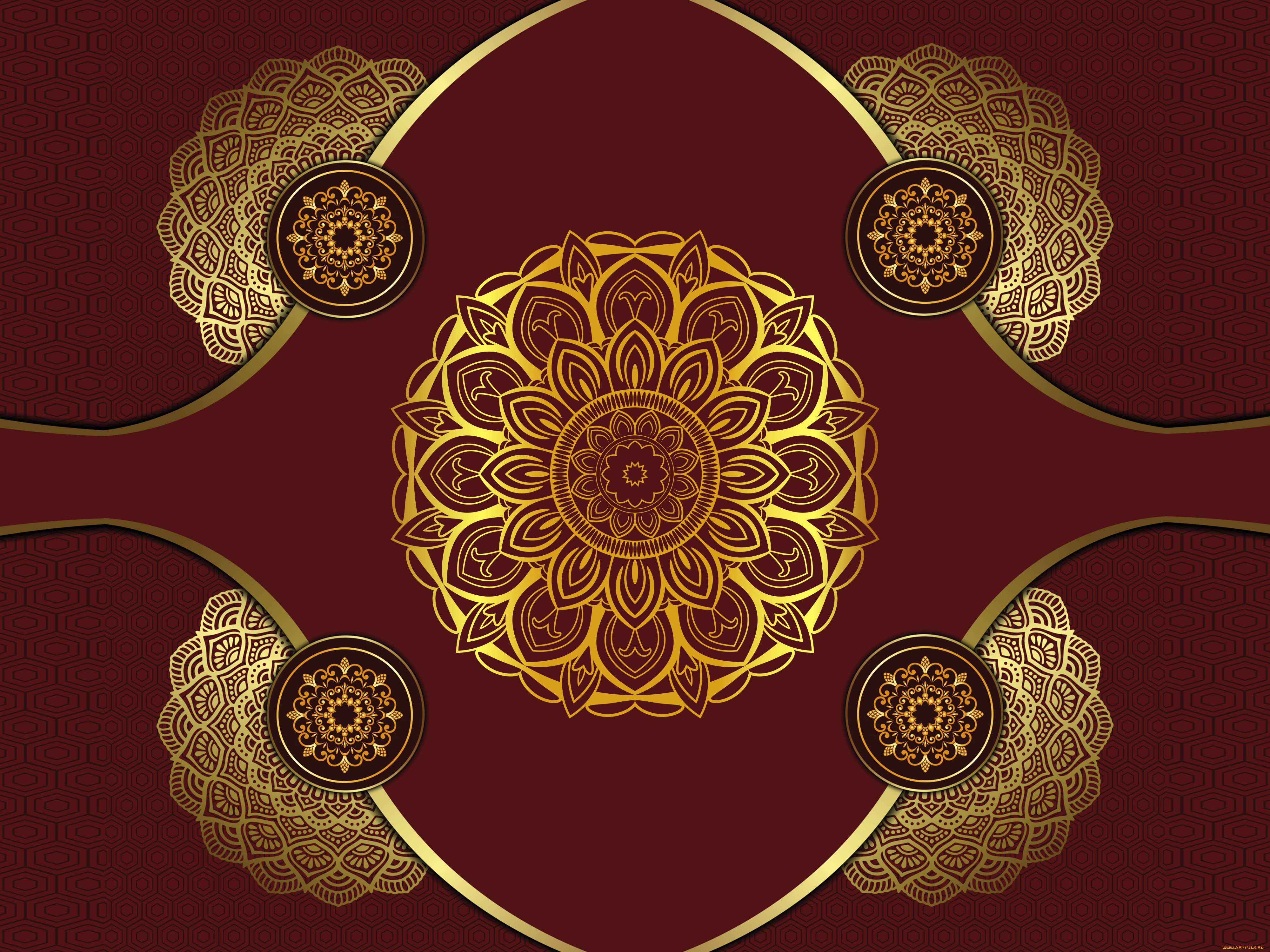3 ,  , abstract, red, golden, design, patterns